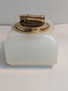 Vintage  Colibri Onyx CigaretteI Lighter, Marble Base. Untested.